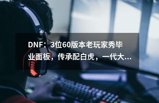 DNF：3位60版本老玩家秀毕业面板，传承配白虎，一代大佬的象征-第1张-游戏-拼搏