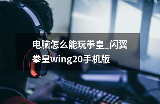 电脑怎么能玩拳皇_闪翼拳皇wing20手机版-第1张-游戏-拼搏