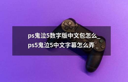 ps鬼泣5数字版中文包怎么_ps5鬼泣5中文字幕怎么弄-第1张-游戏-拼搏