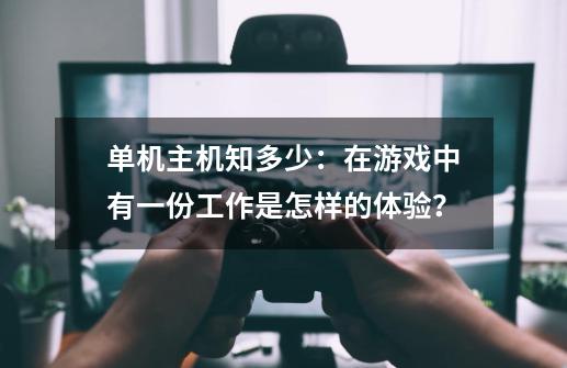 单机主机知多少：在游戏中有一份工作是怎样的体验？-第1张-游戏-拼搏