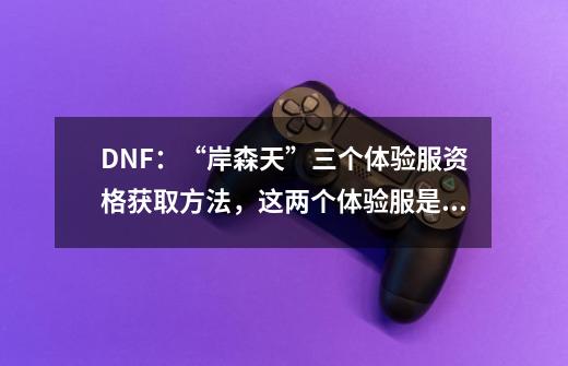 DNF：“岸森天”三个体验服资格获取方法，这两个体验服是免费的-第1张-游戏-拼搏